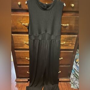 One piece black jumpsuit sleeveless